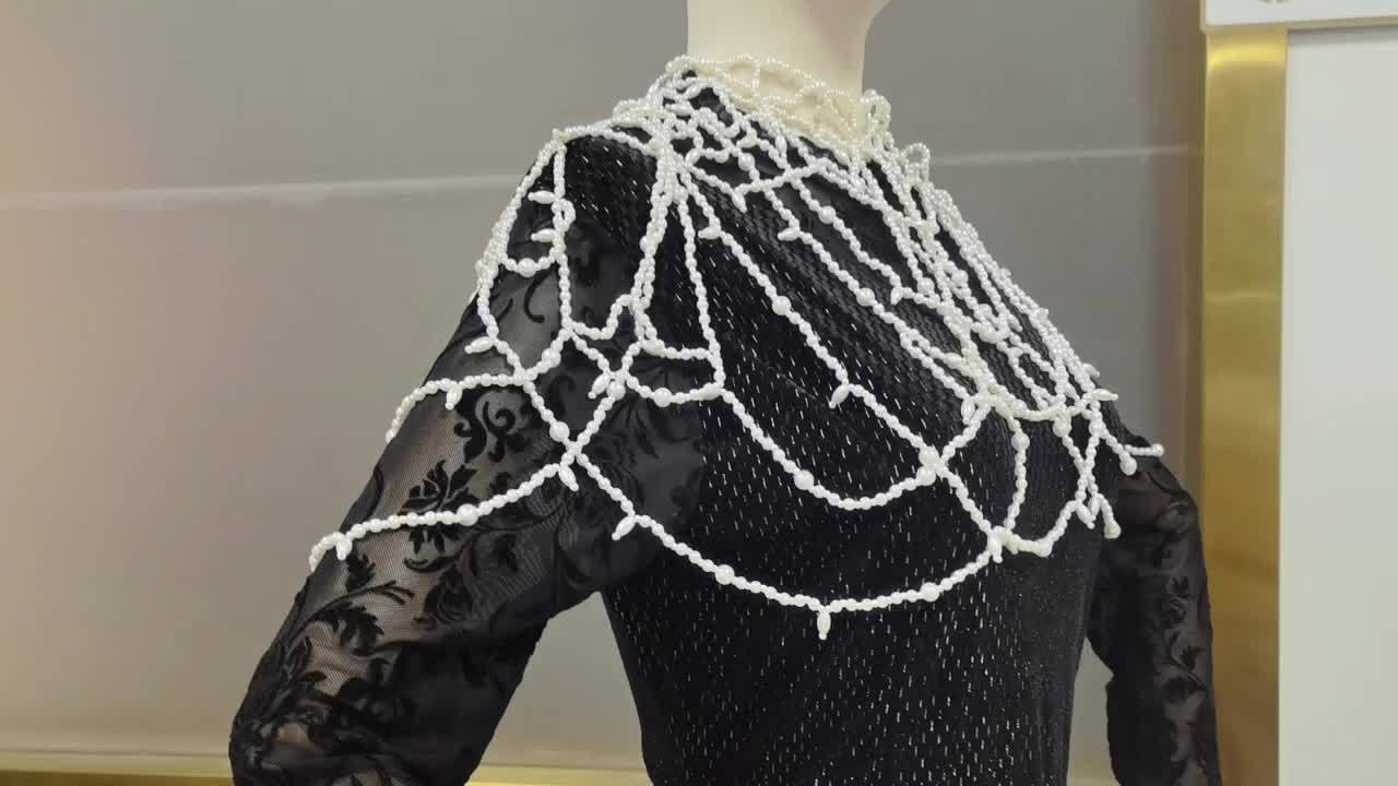 Women's Hand-Woven White Body Chain, Elegant Gift